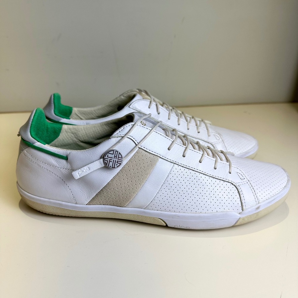 Plae Mulberry White Green‎ Leather Sneakers Mens 10.5M Casual Shoes